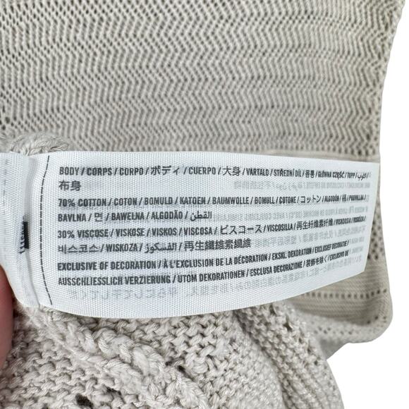 Abercrombie & Fitch NWT Tan Open Crochet Knit High Waist Unlined Midi Maxi Skirt - Picture 8 of 9